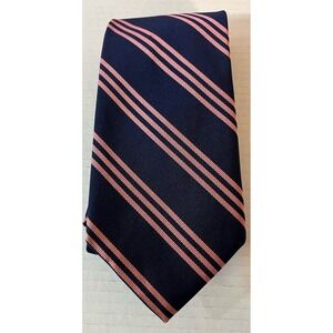 Brooks‎ Brothers Makers Silk Necktie Blue Pink Striped Classic Made In USA